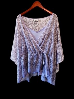 Avenue Lavender Lace Wrap Blouse